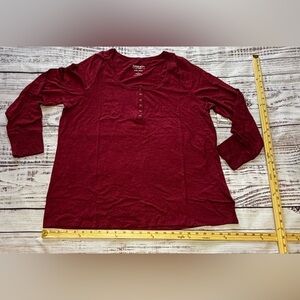 Women’s Torrid Super Soft Slub Scoop Neck Jersey Long Sleeve Henley